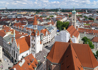 Fototapeta na wymiar Roofs of Munich, Germany