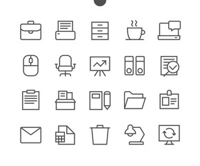 Office Outlined Pixel Perfect Well-crafted Vector Thin Line Icons 48x48 Ready for 24x24 Grid for Web Graphics and Apps with Editable Stroke. Simple Minimal Pictogram