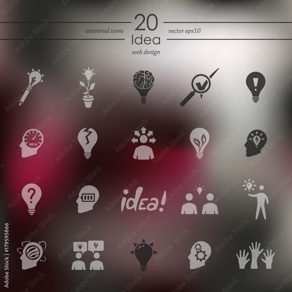Poster set of idea icons