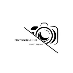 Abstract camera logo vector design template for professional photographer or photo studio