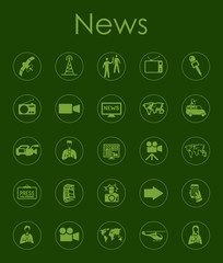 Set of news simple icons