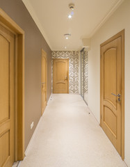 Interior with wooden doors.