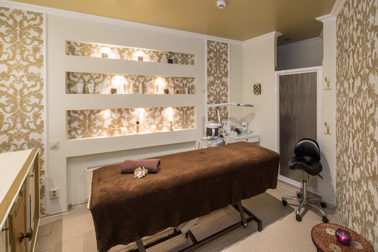 Massage cabinet in spa saloon. Modern style.