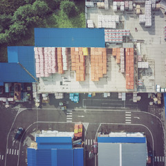 View from the height of the warehouse building