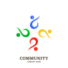 Obraz premium Global community,teamwork or social network people icon, logo