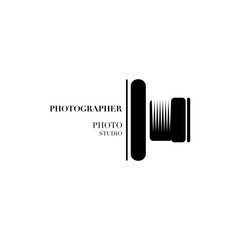 Abstract camera logo vector design template for professional photographer or photo studio