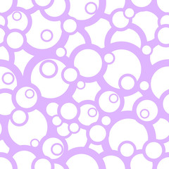 seamless abstract pattern of colored circles. Purple circles on a white background. Vector. textiles, background, packaging, printing, website