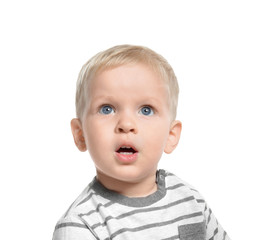 Cute little baby, isolated on white