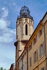 Fototapeta na wymiar belfry of the church in Aix-en-Provence, France.
