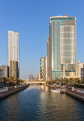 Fototapeta na wymiar Modern buildings in Sharjah