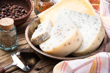 Different kinds of cheeses