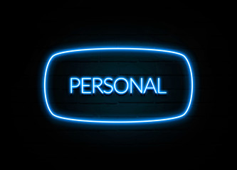 Personal  - colorful Neon Sign on brickwall