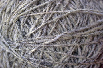 Cluster of woolen threads close-up
