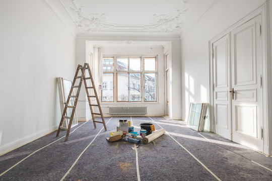 renovation - old flat during  restoration / refurbishment