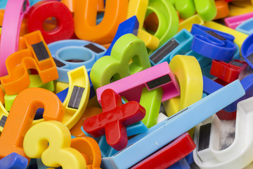 A close up shot of magnetic letters 