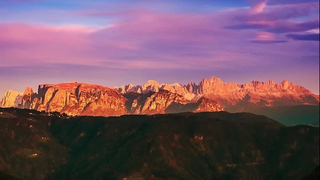 Rosengarten sunset, Eastern Alps, Dolomites, Italy