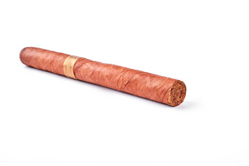 Cuban cigar isolated on white background. Original cuban cigar on white background.