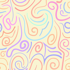 Fototapeta na wymiar abstract vector colored swirls seamless pattern