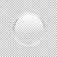 Transparent glass sphere with glares and highlights.