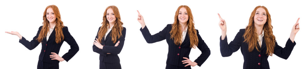 Woman businesswoman in business concept isolated on white