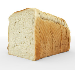 bread sliced - toast slices put together isolated on white