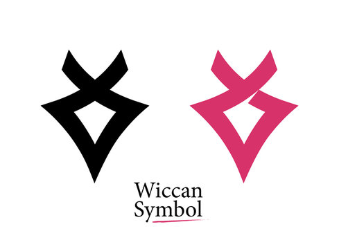 Set of Flat Logos, Style Wiccan Symbol