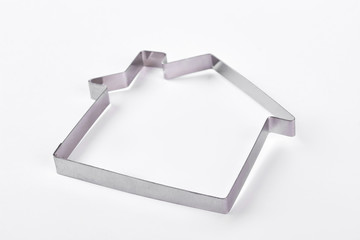 House pastry cutter shape. Metal house shape for cake baking. Aluminium house shaped mold for cake...