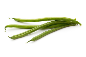 Green beans isolated on a white background.