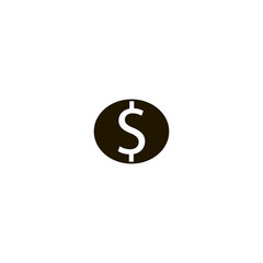 Coin with dollar icon. flat design