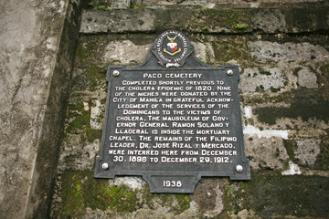 Outside Paco Park (originally Cementerio General de Dilao) in central Manila, The Philippines