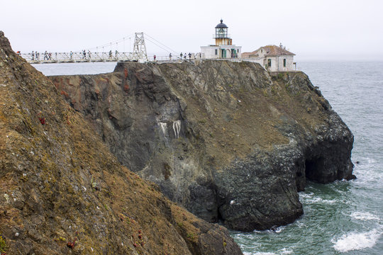 Point Bonita Lighthouse, located at the San Francisco Bay entrance in the Marin Headlands near Sausalito, California