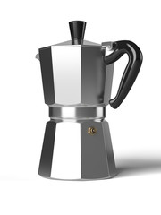 Vintage coffee pot isolated on a white background 3D rendering