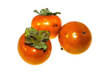 Persimmon on white background