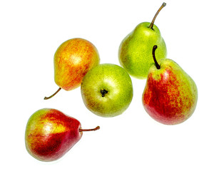 Pears on a white background
