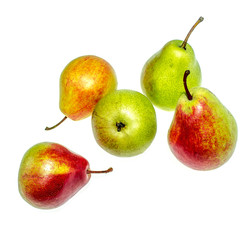 Pears on a white background