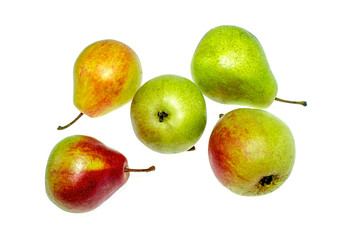 Pears on a white background