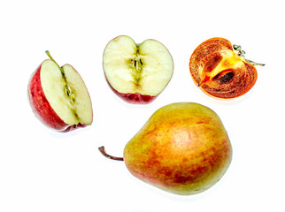 Pears on a white background