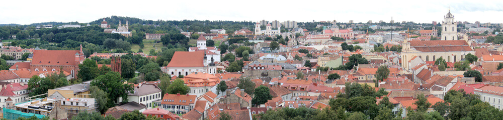 Fototapeta na wymiar Panorama of the Vilnius Old Town