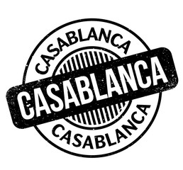 Casablanca rubber stamp. Grunge design with dust scratches. Effects can be easily removed for a clean, crisp look. Color is easily changed.