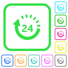 24 hour delivery vivid colored flat icons icons