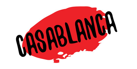 Casablanca rubber stamp. Grunge design with dust scratches. Effects can be easily removed for a clean, crisp look. Color is easily changed.