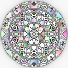 abstract medieval ornament pattern for background and stained glass of circles and different shapes