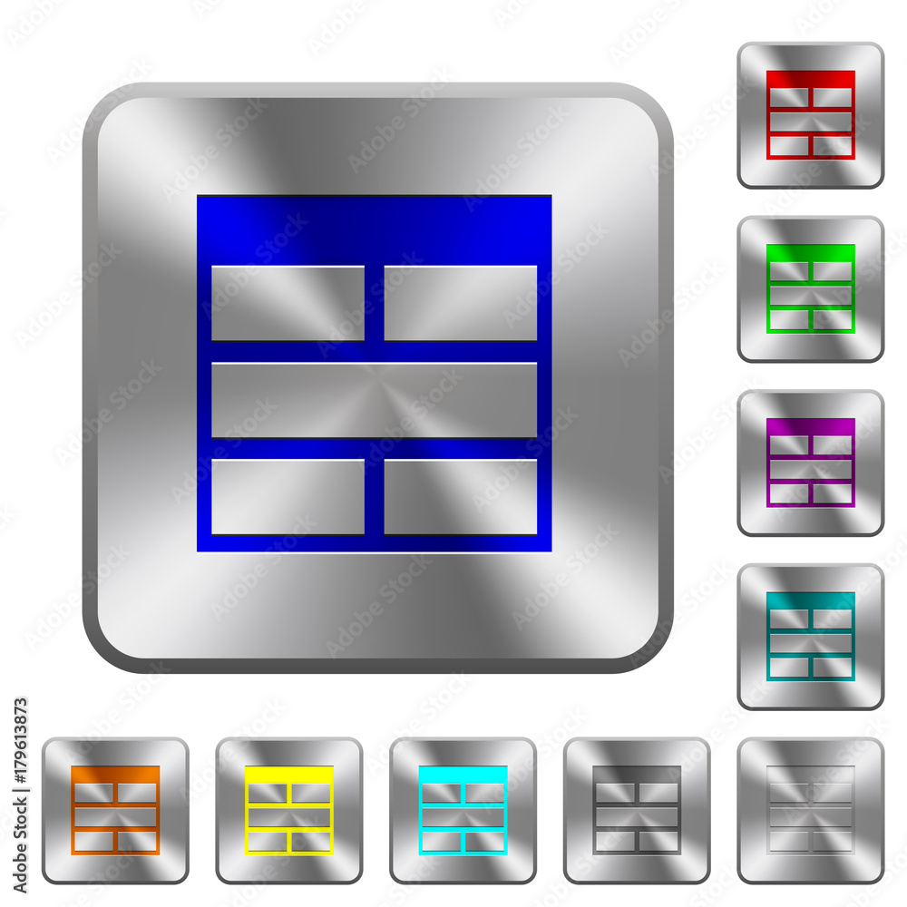 Poster spreadsheet horizontally merge table cells rounded square steel buttons