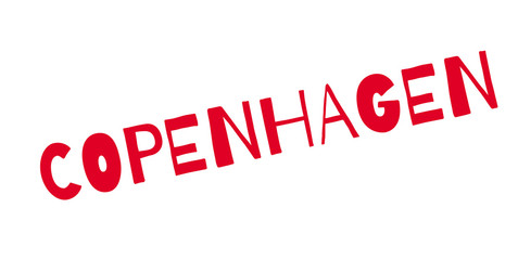 Copenhagen rubber stamp. Grunge design with dust scratches. Effects can be easily removed for a clean, crisp look. Color is easily changed.