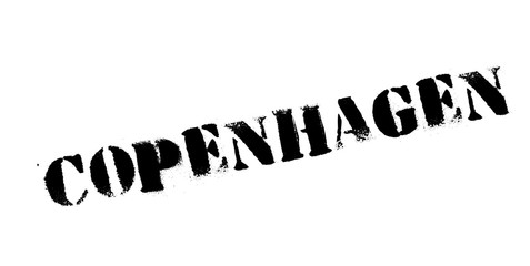 Copenhagen rubber stamp. Grunge design with dust scratches. Effects can be easily removed for a clean, crisp look. Color is easily changed.