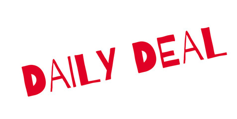 Daily Deal rubber stamp. Grunge design with dust scratches. Effects can be easily removed for a clean, crisp look. Color is easily changed.