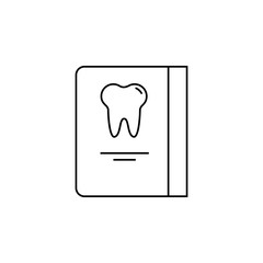 Dentist reception days schedule linear icon. Thin line illustration. Calendar page with human tooth inside contour symbol. Vector isolated outline drawing icon