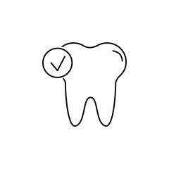 Check tooth icon. Stomatology sign. Dental care symbol. Notebook, Calendar and Cogwheel signs. Download arrow web icon