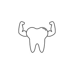Healthy and whitening tooth character. Stomatology sign. Dental care symbol. Notebook, Calendar and Cogwheel signs. Download arrow web icon