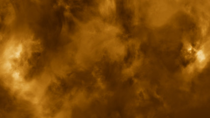 Flying through stormy clouds lit with lightning bolt flash 3d illustration